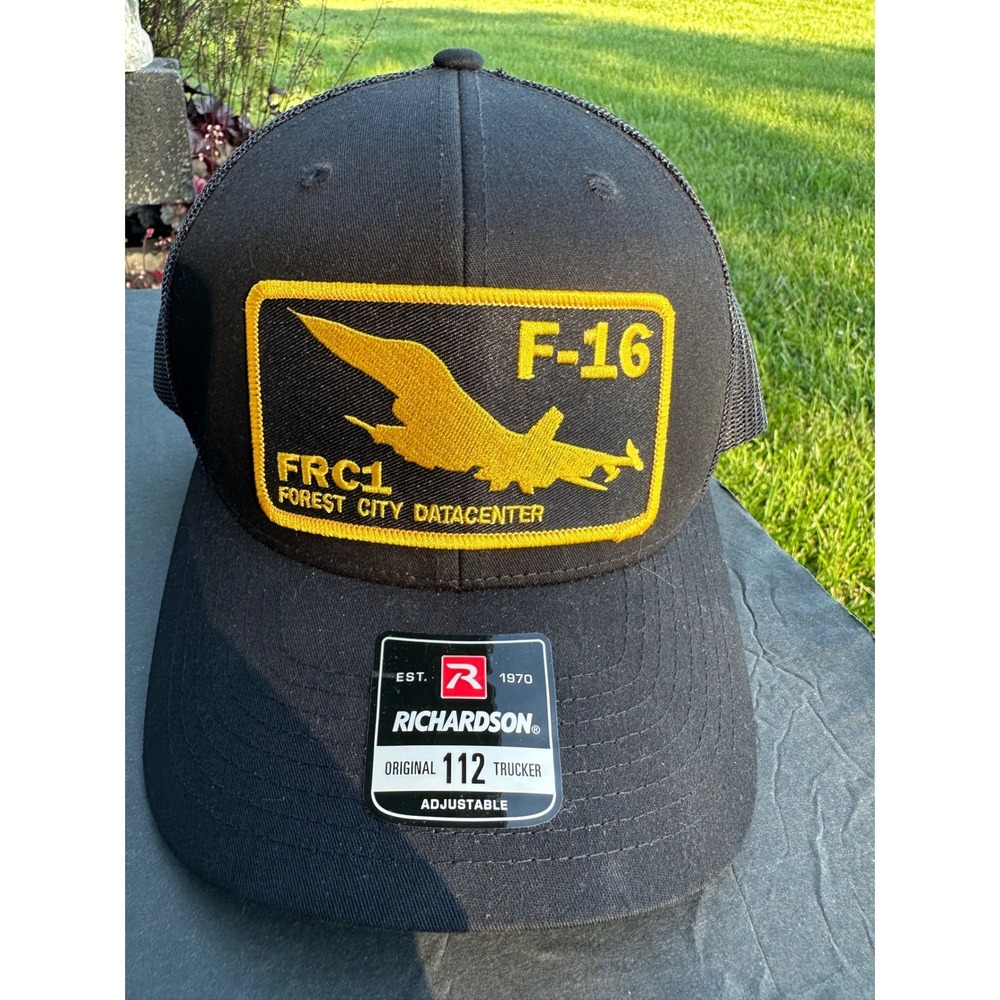 Richardson‎ 112 F-16 Forest City Datacenter Trucker Hat Black Snapback Cap New